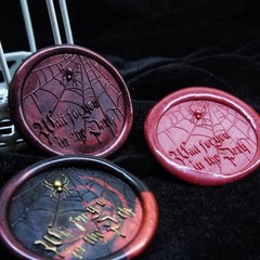 Wax Seal Stamp Kit Halloween Spider Web Brass Head with Wooden Handle for Inv…