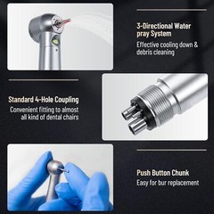 eLabPal E-generator Dental LED Fiber Optic High Speed Handpiece 4H Fit NSK Style