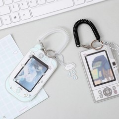 Cartoon Photo Holder set 2Pcs Photocard Keychain Bag Charm mixed