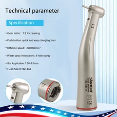 Dental 1:5 Optic LED Contra Angle Increasing Handpiece Fit NSK Electric Motor