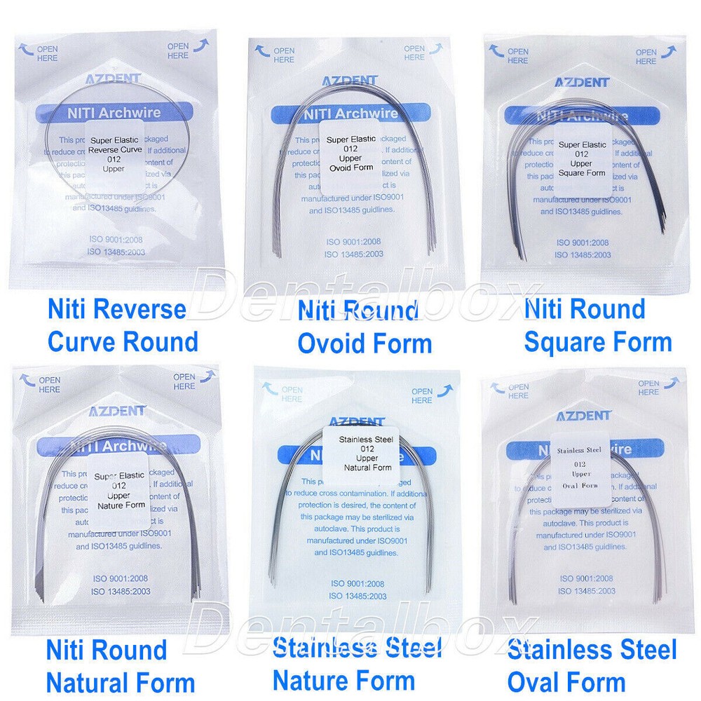 10bag AZ Dental Orthodontic NITI/Stainless Arch Wire Nature/Ovoid/Square Form