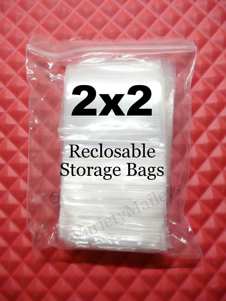 500 Reclosable Storage Bags 2”x 2” Clear 2 Mil Food Grade Seal-Top Baggies