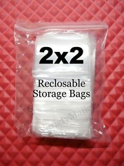 500 Reclosable Storage Bags 2”x 2” Clear 2 Mil Food Grade Seal-Top Baggies