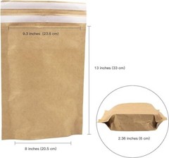 Kraft Paper Poly Envelopes Mailer, Self Seal, 100% Recyclable, Reusable Packa…
