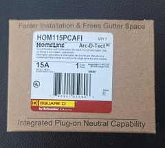 (2) Square D HOM115PCAFI 1 P 15 A Plug In Arc Fault Circuit Breaker