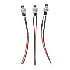 3 Pack Mini Push Button Pre-Wired Momentary N/O OFF-ON Switch Plug 12V 5AMP SPST