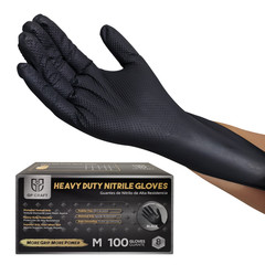 Craft Black Extra Large Nitrile Gloves Diamond 8Mil Disposable Latex 1000/Case