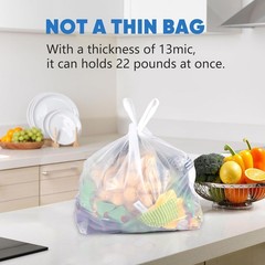 Bulk 100 Plastic Grocery Bags with Handles – Perfect for Small Business & Retail