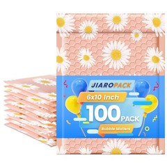 Jiaro Pack Cute Daisy Bubble Mailer Flower Padded Envelope Mailing 6×10″ 100Pcs