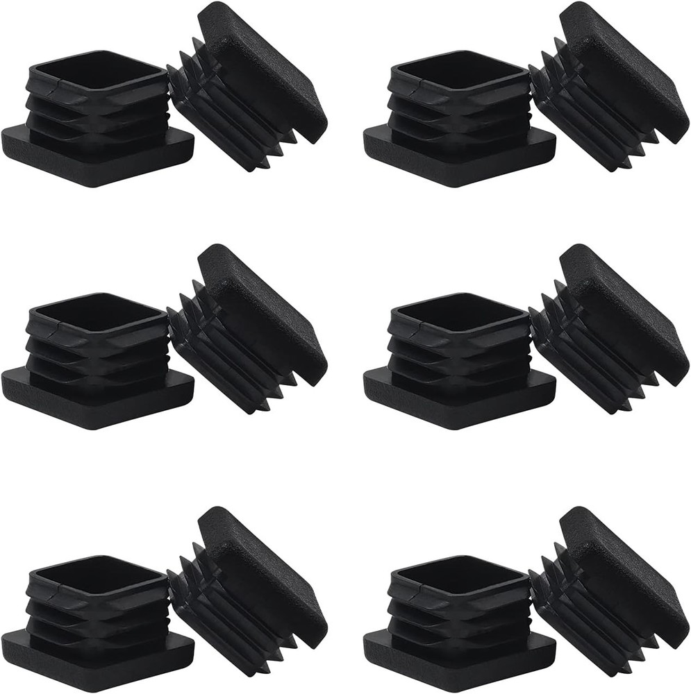 1″ 1×1 Square Tube End Cap Plastic Plugs 12Pcs, 1″x1″ 1 Inch Tubing…
