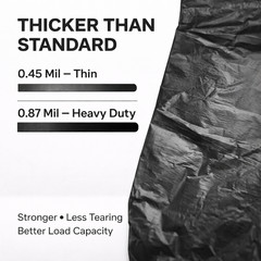 Bags 1/6 21 x 6.5 x 11.5 Heavy Duty .87 Mil BLACK T-Shirt Plastic Shopping Bags