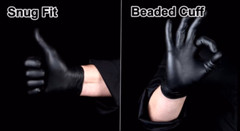 First Glove 6 Mils Black Nitrile Gloves Latex & Powder Free Heavy Duty Gloves