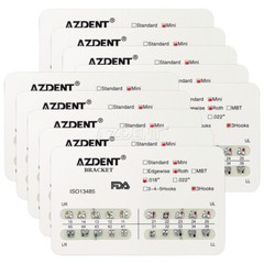 AZDENT Dental Orthodontic Brackets Mini/Standard Roth/MBT 018/022 Hooks 3/345
