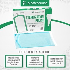 12″ x 19″ Self-Sealing Sterilization Pouches for Autoclave (1 Box of 200)