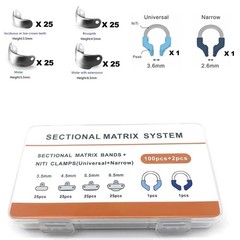 Dental Sectional Matrix Bands with Niti Clamps For Rubber Dam Autoclavable 135°C