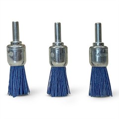 3/4″ Nylon End Brush 1/4″ Shank Medium Fine Coarse 3 Pack Blue Drill Brush