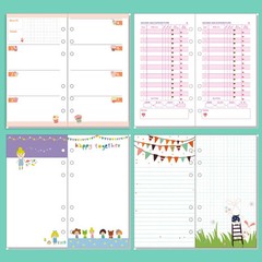 A5/A6 Cartoon Colourful Planner Diary Insert Refill Schedule Organiser Note Memo