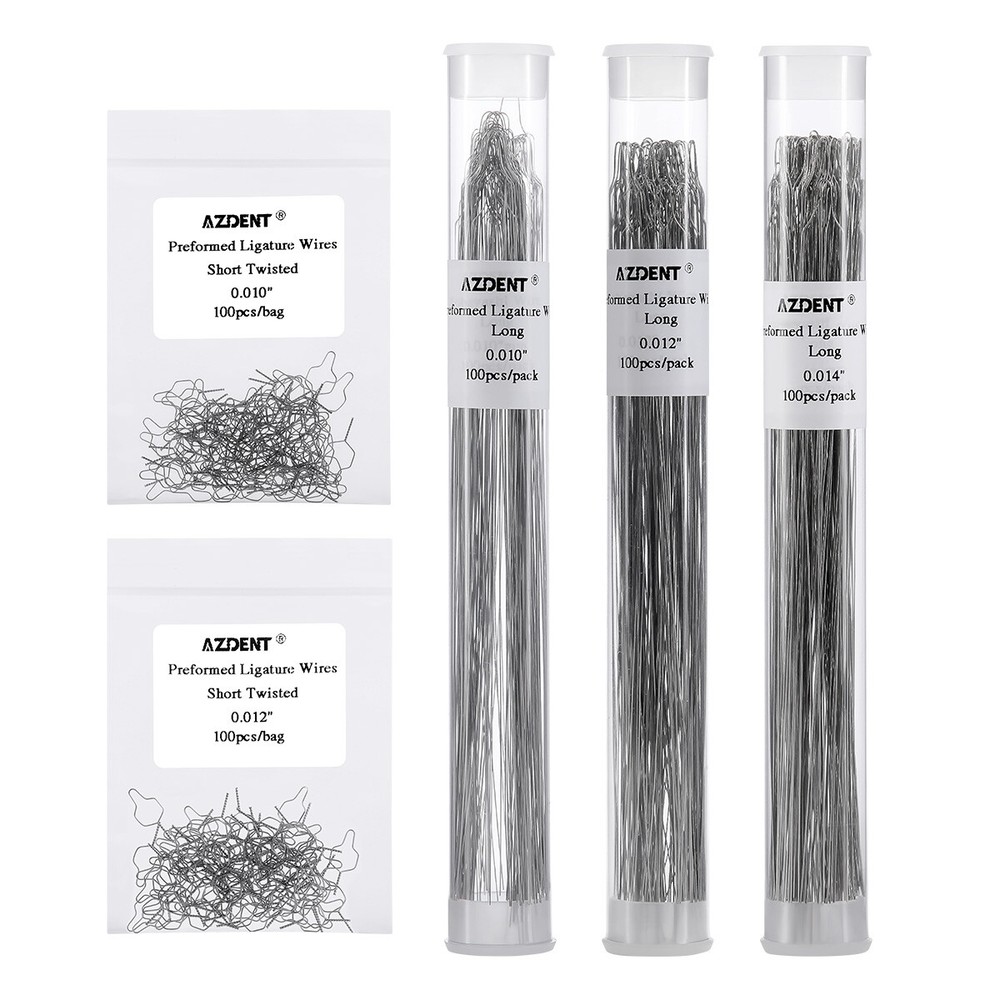 100pcs/Pack Dental Ortho Preformed Ligature Wire Ligature Ties Long Short