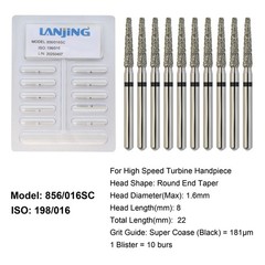 Dental Diamond Burs Football Round End Taper Coarse Fine FG High Speed 856 850