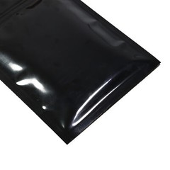 100/500 Glossy Black Smell Proof Mylar Foil Bags Resealable Zipper Seal Pouch