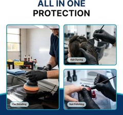 Hypoallergenic Black Nitrile Gloves – 4 Mil Disposable, Waterproof, Large Size