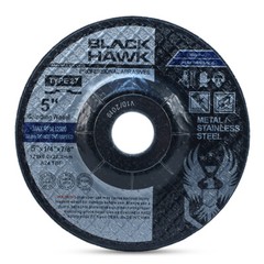 100 Pack – 5″ x 1/4″ x 7/8″ Black Hawk Grinding Wheels T27 Discs for Metal