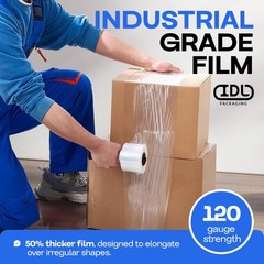 IDL Packaging 3″ Stretch Wrap Mini Roll, 700 feet, Rolls + Handle, Clear
