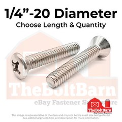 1/4″-20 316 Stainless Steel Phillips Oval Head Machine Screws(Pick Length & Qty)