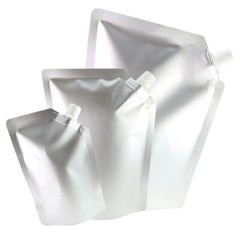 50 Silver Stand Up Beverage Drink Pouches w/ Corner Spout + Funnel Various Sizes