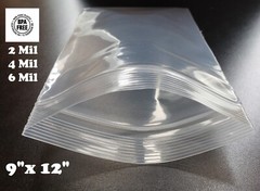 9″ x12″ Zip Seal 2 Mil 4 Mil 6 Mil Thick Reclosable Top Lock Plastic Zipper Bags