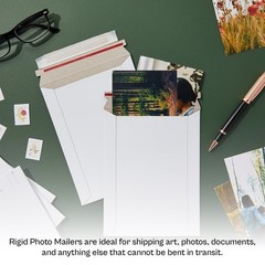 100-400 White Rigid Photo Document Mailer Flat Cardboard Stayflat Envelope 28 pt
