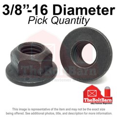 3/8″-16 Grade 8 (G) Hex Flange Top Lock Nuts Coarse Phos & Oil (Pick Quantity)