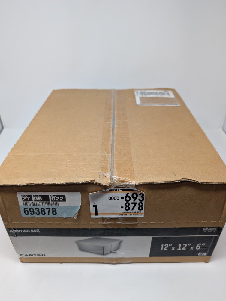 Cantex 12 in. x 12 in. x 6 in. Junction Box – R5133713 New
