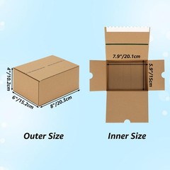 8x6x4 inches Self-Sealing Shipping Boxes, Corrugated Cardboard with Easy Open…