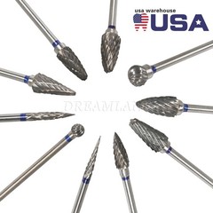 10 Pcs Tungsten Carbide HP Dental Acrylic Bur Drill Coarse Cutter 2.35mm Shank A
