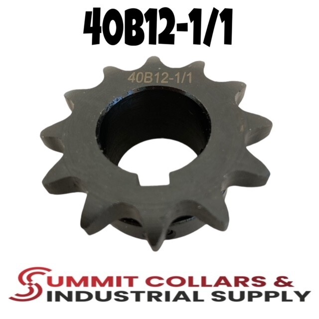 #40 Roller Chain Sprocket B Type 1″ Bore Hardened 12 Tooth 40B12-1/1