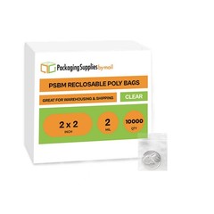 10000 Count 2″x2″ 2 Mil Clear Tiny Reclosable Plastic Bag Storage Zipper Baggies