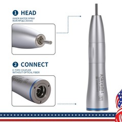 ASK Dental Slow Speed Straight Nosecone Handpiece E-Type Internal Water Spray