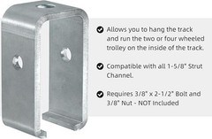 Channel Trolley Track Hanger Bracket Fits UNISTRUT HeavyDuty 15/8 In 4 PCS