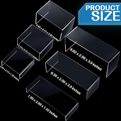 Sintuff 36 Pcs Acrylic Risers Clear Rectangular Display Stands ( 3.4”L~4”L~5”L)