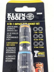 Klein Tools 32933M 6-in-1 Impact Rated Flip Socket Set 5” 6 Metric Hex Sizes NEW