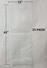 25 pcs! 15″ in x 42″ in Extra Heavy Duty 6 Mil Thick Long Poly Bags Heat-Seal HR