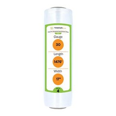4 Rolls 17″ x 1476′ (30 Gauge) Plastic Film Pre-Stretch Hand Shrink Wrap Clear