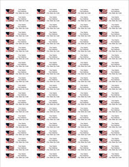 400 Personalized Mailing Address Labels American USA Flag 3 Lines FREE SHIP