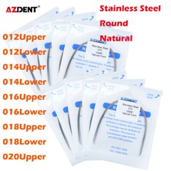 AZDENT Dental Orthodontic Stainless Steel Arch Wire Round Nature Form 10pcs/pack