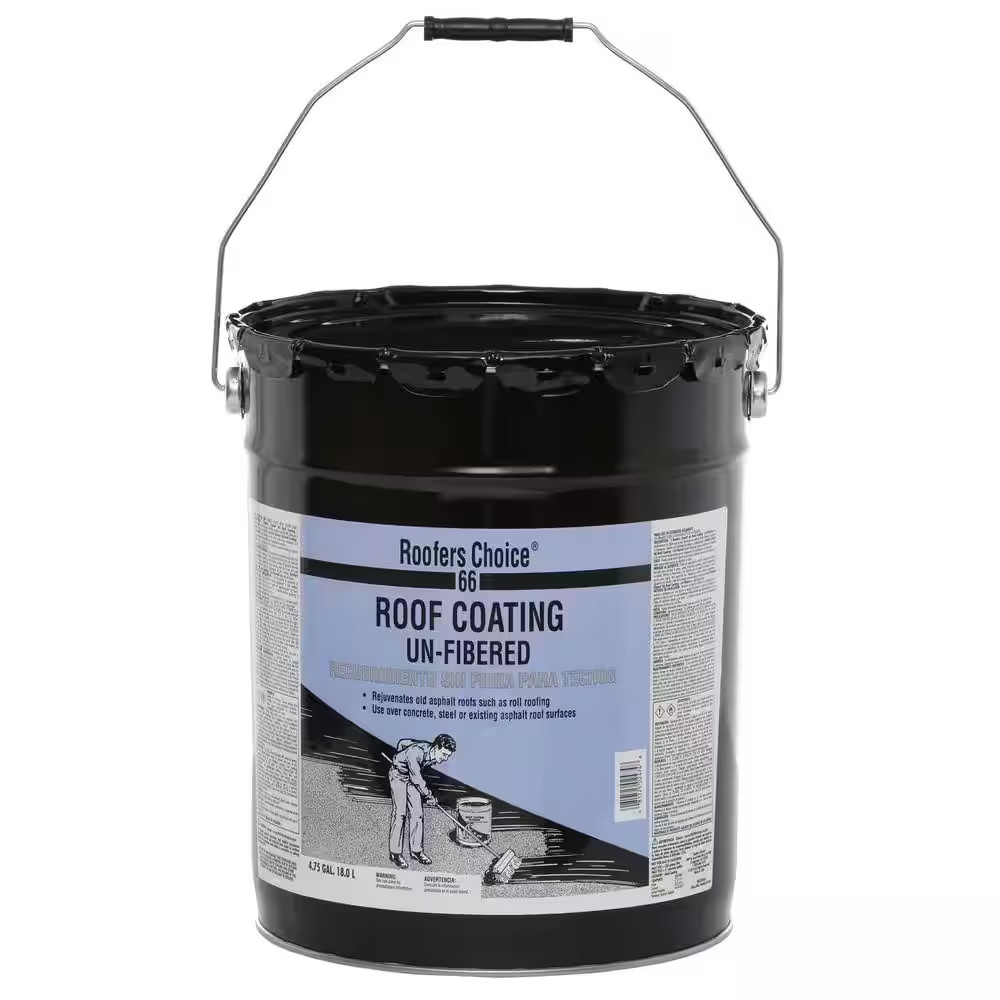 NEW 4.75Gal Unfibered Black Roof Coating Waterproof Seal Long-Lasting Protection