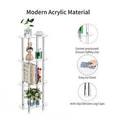 Clear Acrylic Narrow Side Table for Small Spaces, 15.75″ L x 7.87″ W x 38.7″ …