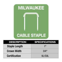 1 In. Insulated Cable Staples for M12 Cable Stapler (600 per Box)