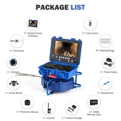 9 In Self-Leveling Sewer Camera 50m/164ft Pipe Inspection Camera w 512Hz Locator