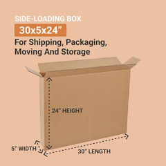 BOX USA Side Loading Shipping Boxes Large 30″L X 5″W X 24″H 10-Pack – Corrugated